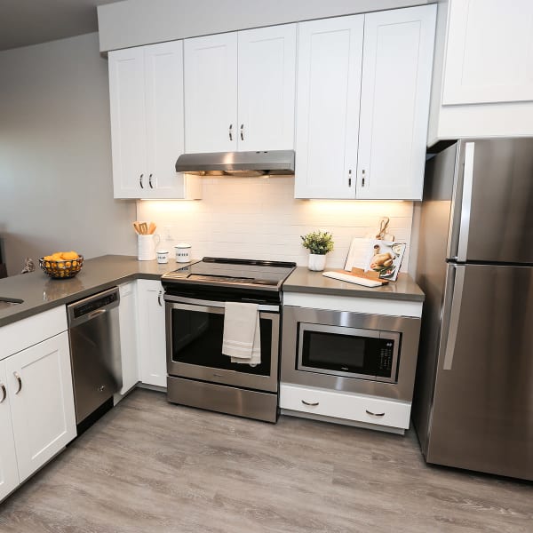1 Bedroom apartment kitchen at Quail Park at Morrison Ranch in Gilbert, Arizona