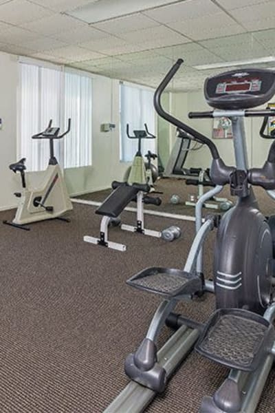 Well equipped fitness center at Amanda Regency Apartments, Van Nuys, California