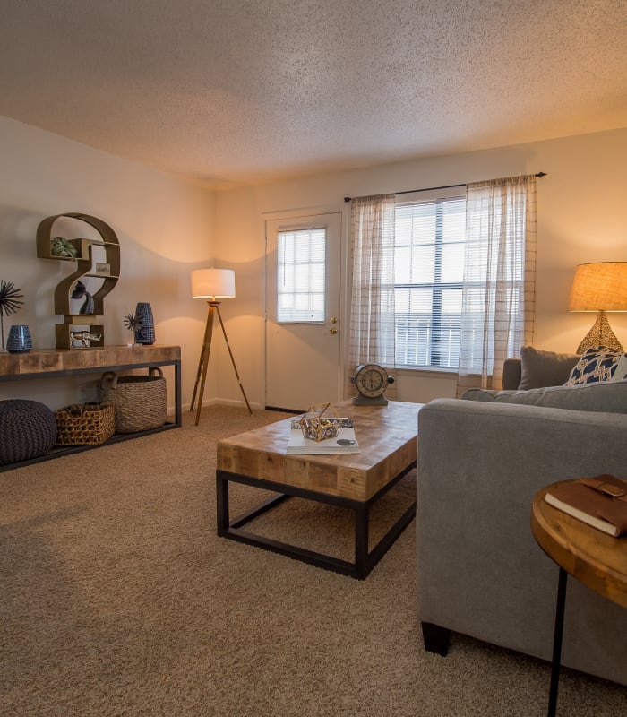 Spacious living room at Waters Edge in Oklahoma City, Oklahoma