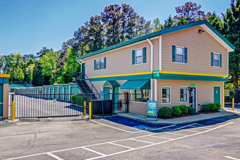 Exterior view of Metro Self Storage in Norcross, Georgia