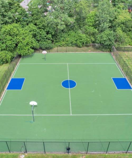 Big basketball court at Greentree in Indianapolis, Indiana