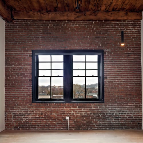 Bedroom windows at Allegheny Branch House Lofts in Pittsburgh, Pennsylvania