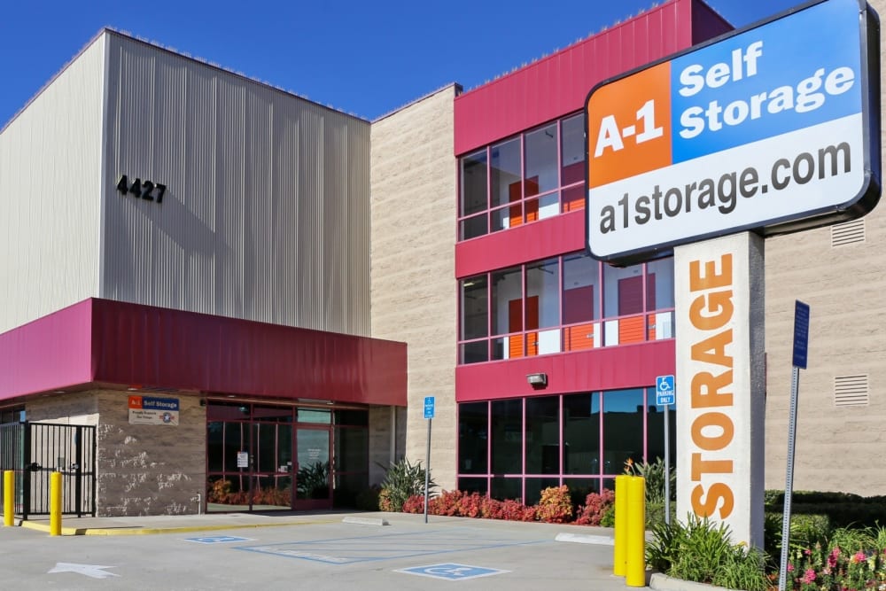 The front entrance to A-1 Self Storage in Glendale, California