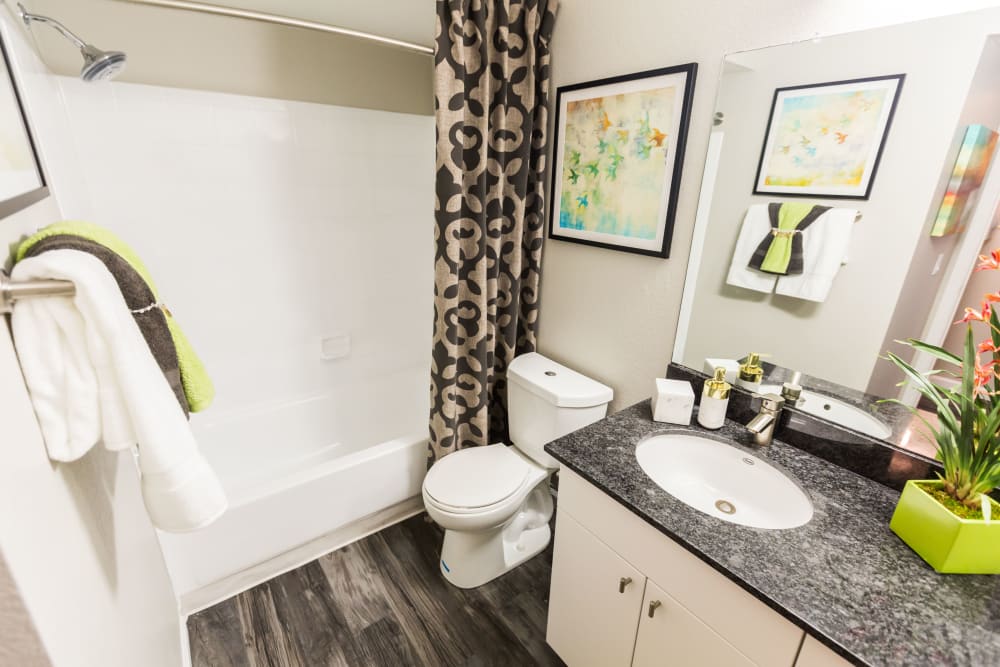 Bathroom with granite counter tops at 4127 Arcadia in Phoenix, Arizona