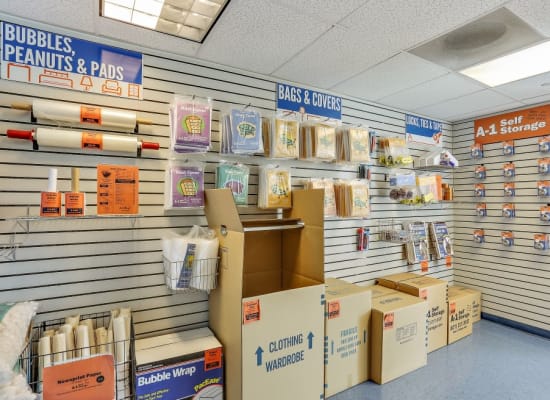 A variety of box sizes available at A-1 Self Storage in Lake Forest, California