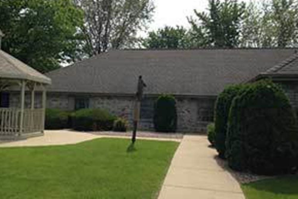 Exterior of senior living facility at Wyndemere Memory Care in Green Bay, Wisconsin. 