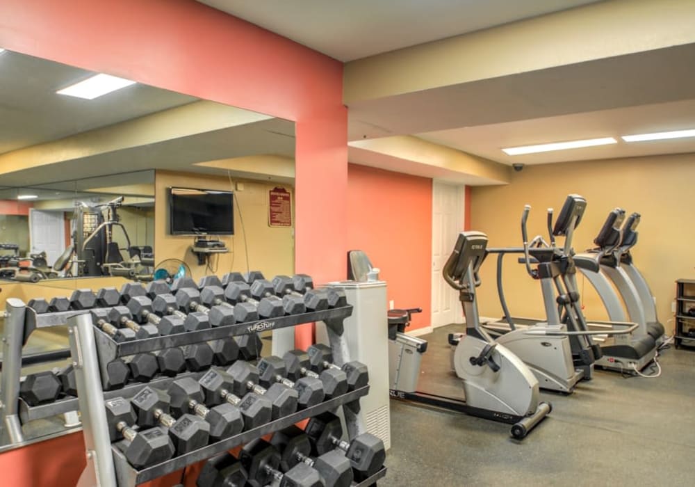 Gym of Chilton Towers with pool in Elizabeth, New Jersey