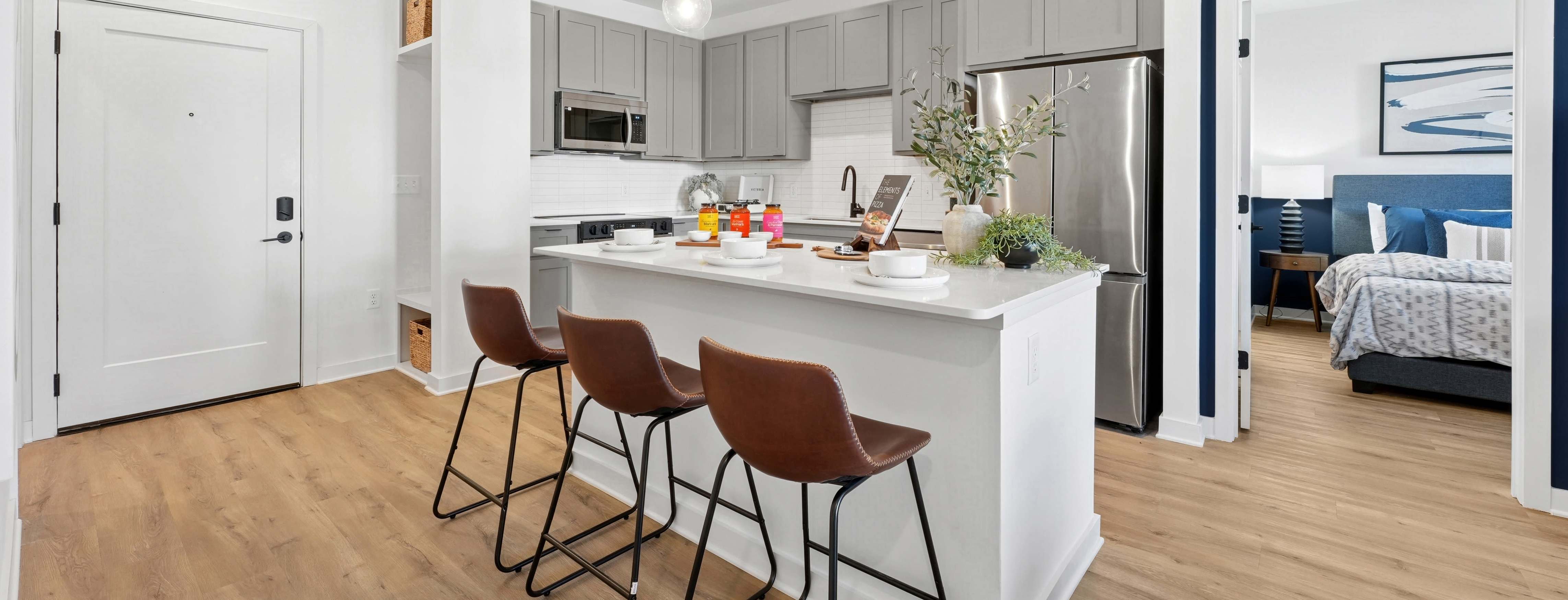 Modern Design Features Luxury Kitchen Brand New Apartment Floor Plans | The Brook in Glen Allen, Virginia