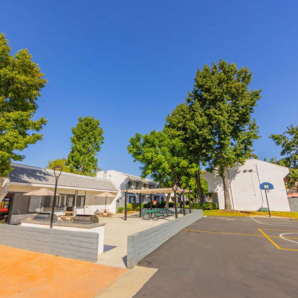 Entrance of community at Fairvalley Villa in Covina, California
