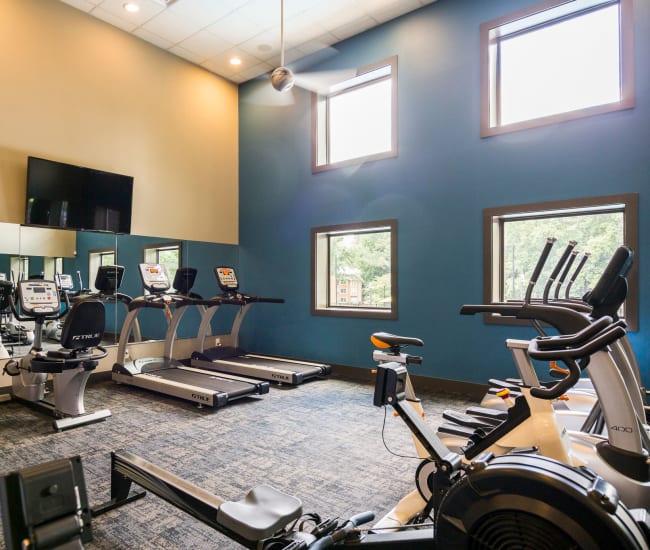 Treadmills in gym at The Overlook Sandy Springs in Atlanta, Georgia