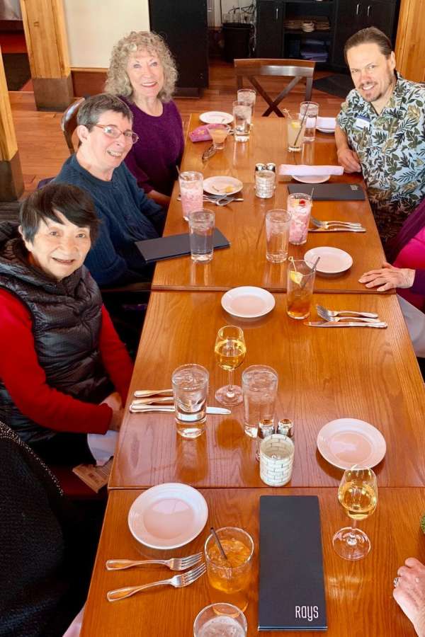 Residents out to eat near Truewood by Merrill, First Hill in Seattle, Washington.