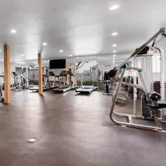 Fitness center at The Grand 1501 in College Station, Texas