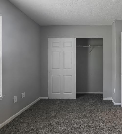 A closet at Spring Lake Apartments in Granger, Indiana