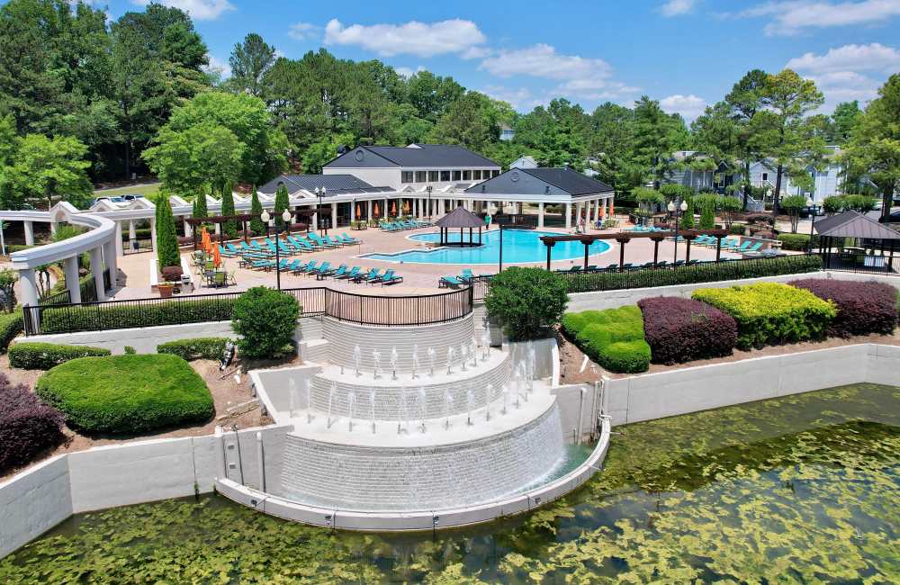 Swimming pool and amenities at The Abbey at Inverness in Birmingham, Alabama
