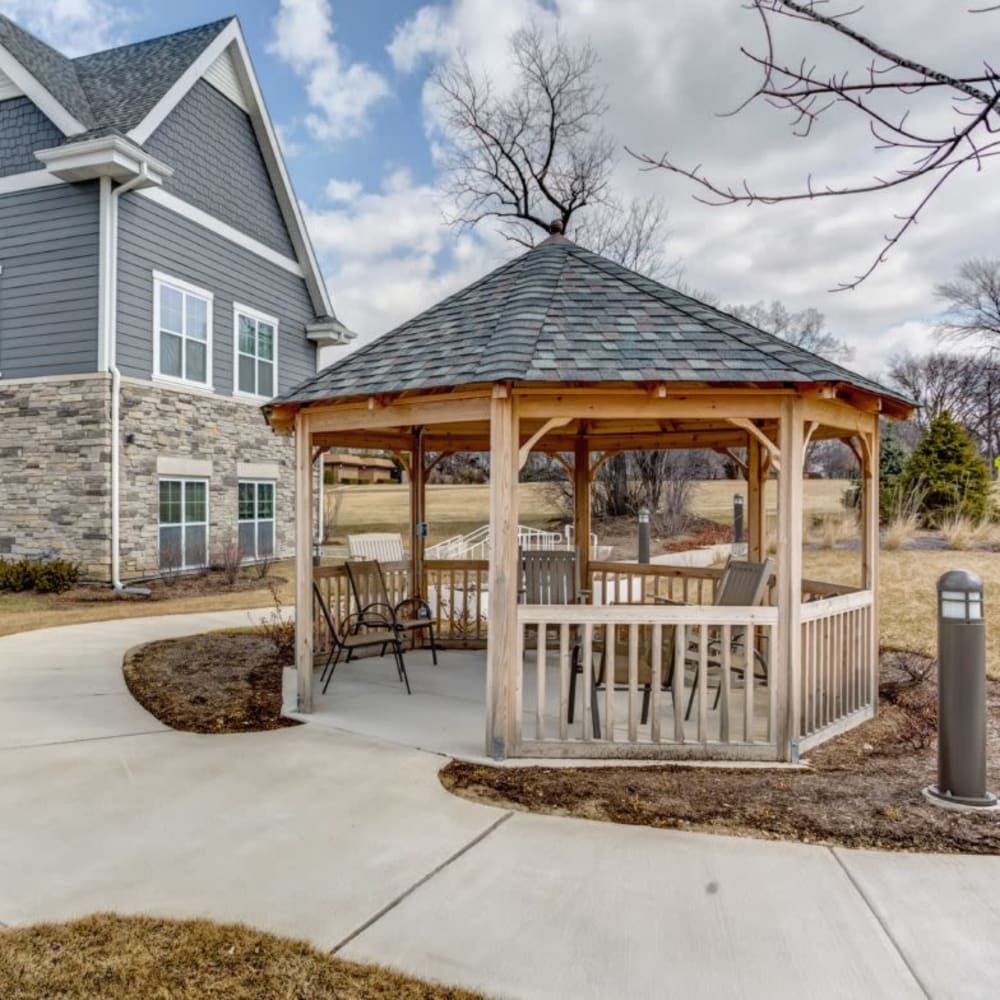 Outdoor gazebo at Anthology of Wheaton in Wheaton, Illinois