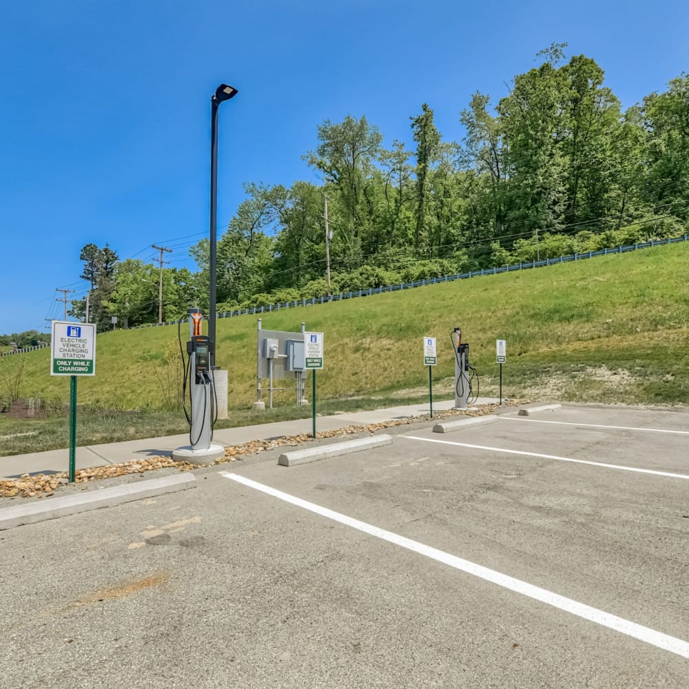EV charging stations at Hamilton Place, Pittsburgh, Pennsylvania
