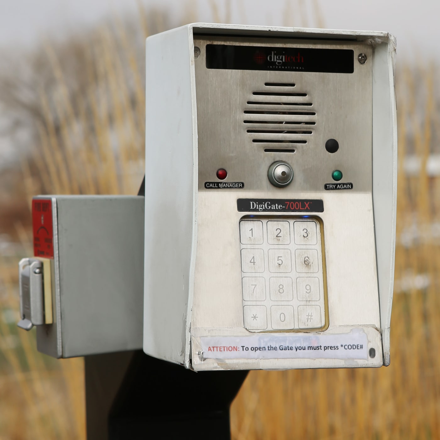 Keypad entrance to Clover Basin Self-Storage in Longmont, Colorado