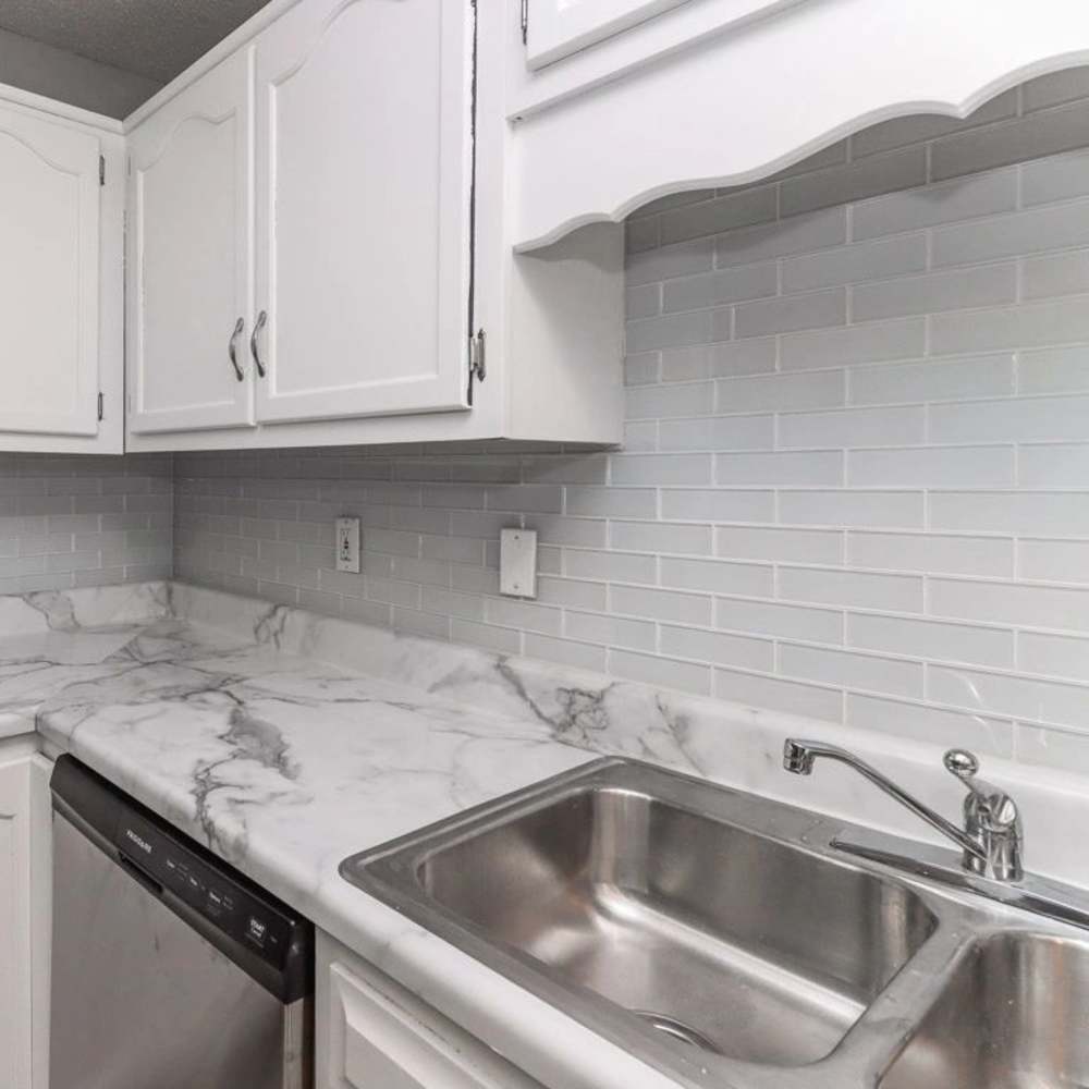 Kitchen with sink and dishwasher at The Oaks At Northshore in Chattanooga, Tennessee