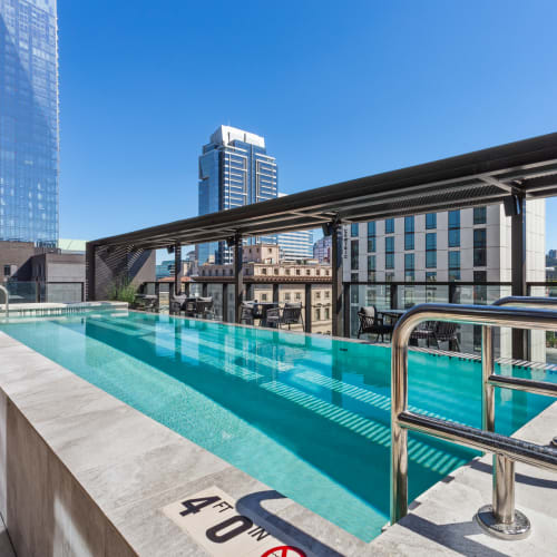 Swimming pool at The Residences at 11W in Portland, Oregon