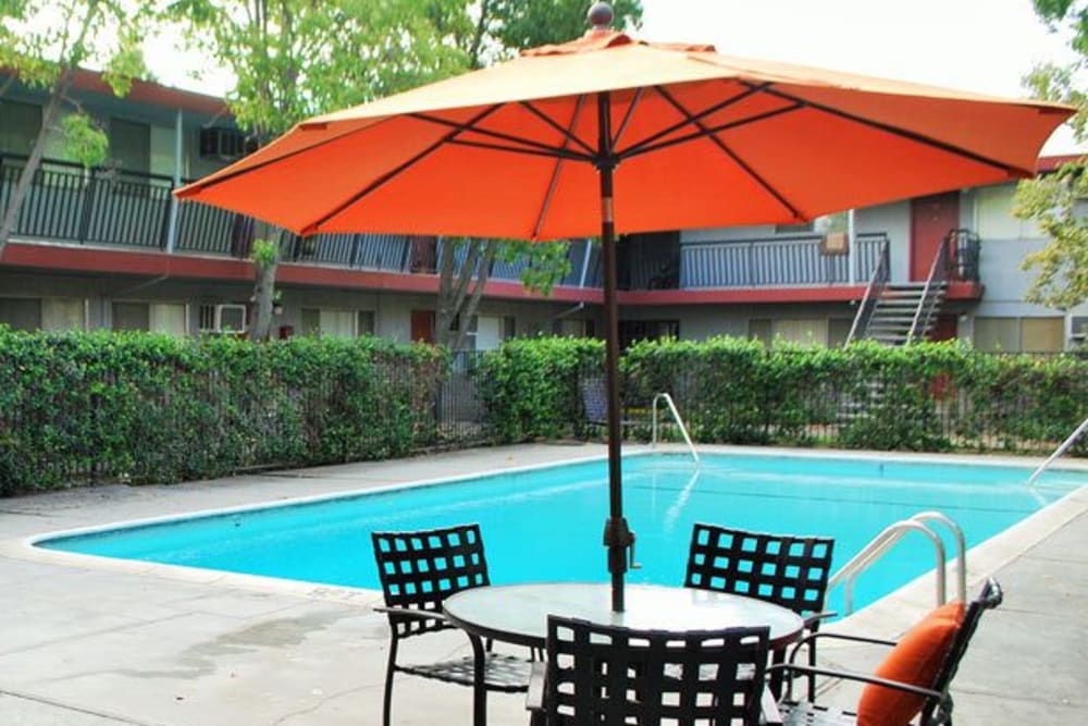 Sparkling pool of Corabel Lane Apartments in Sacramento, California
