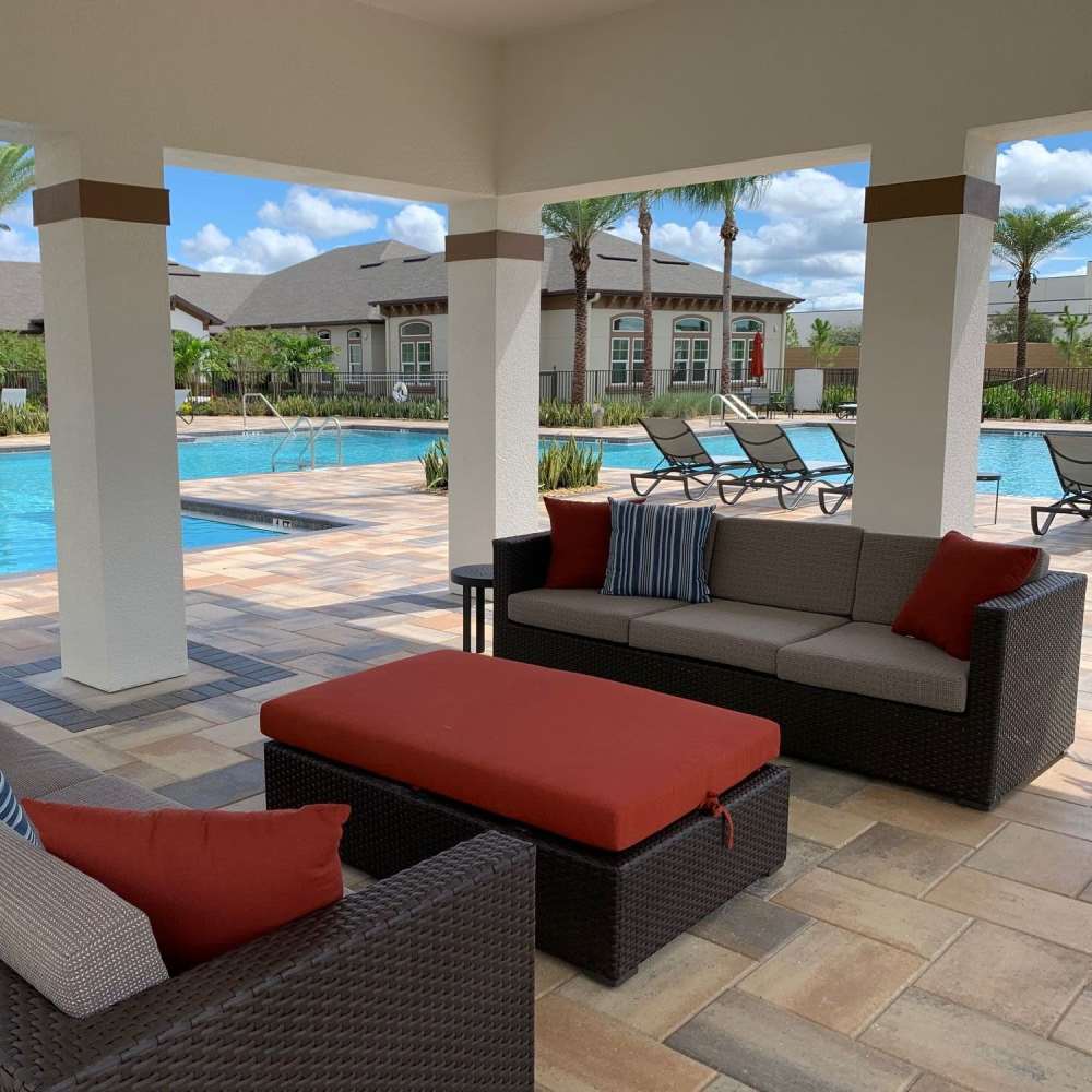 Outdoor seating area at Glades at Gulf View in Port Richey,Florida