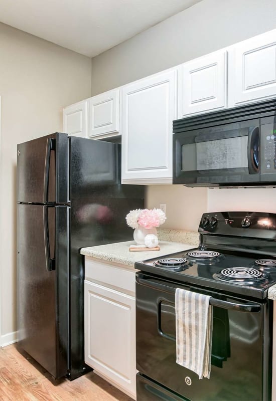 Kitchen with modern appliances at Cypress Lake in Baton Rouge, Louisiana