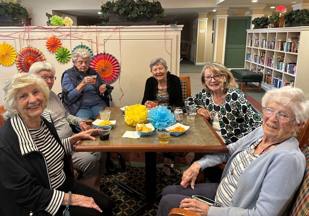 Residents crafting at Merrill Gardens at Santa Maria in Santa Maria, California