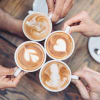Coffee cups at The Nathaniel in Rochester, New York