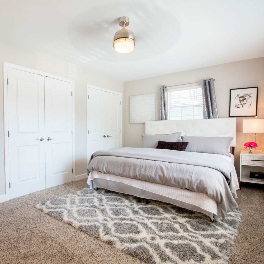Bedroom with walk-in closet at Avonlea Westside in Atlanta, Georgia