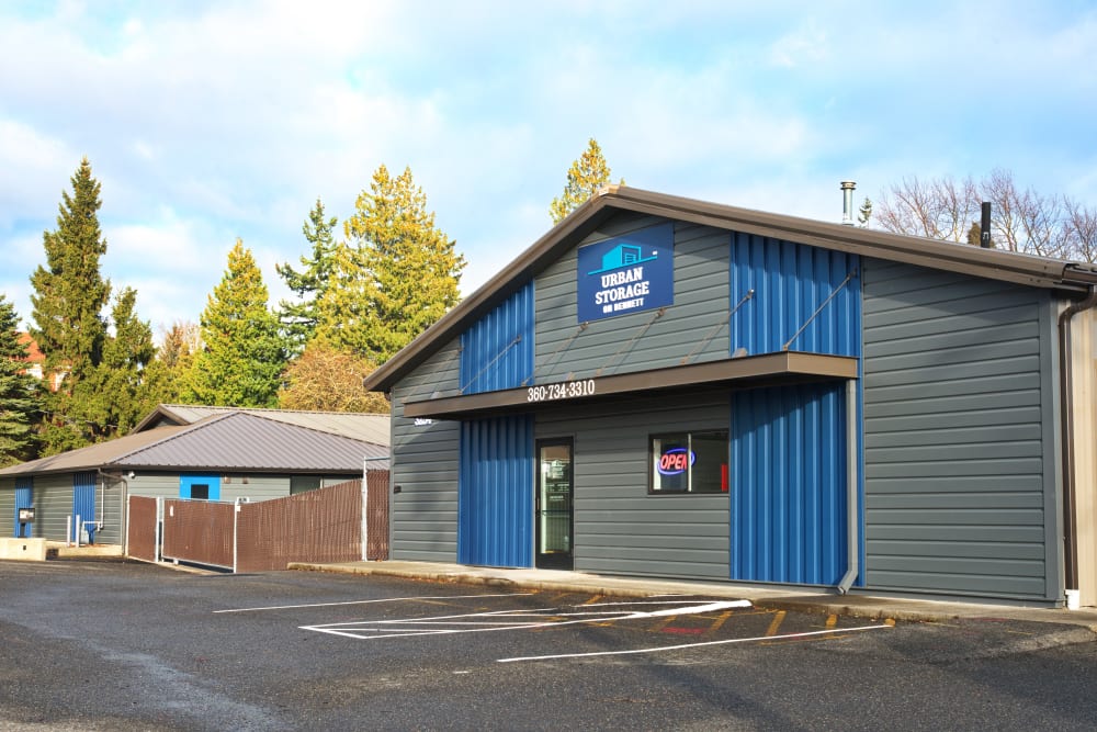 Entrance at Urban Storage on Bennett in Bellingham, Washington.