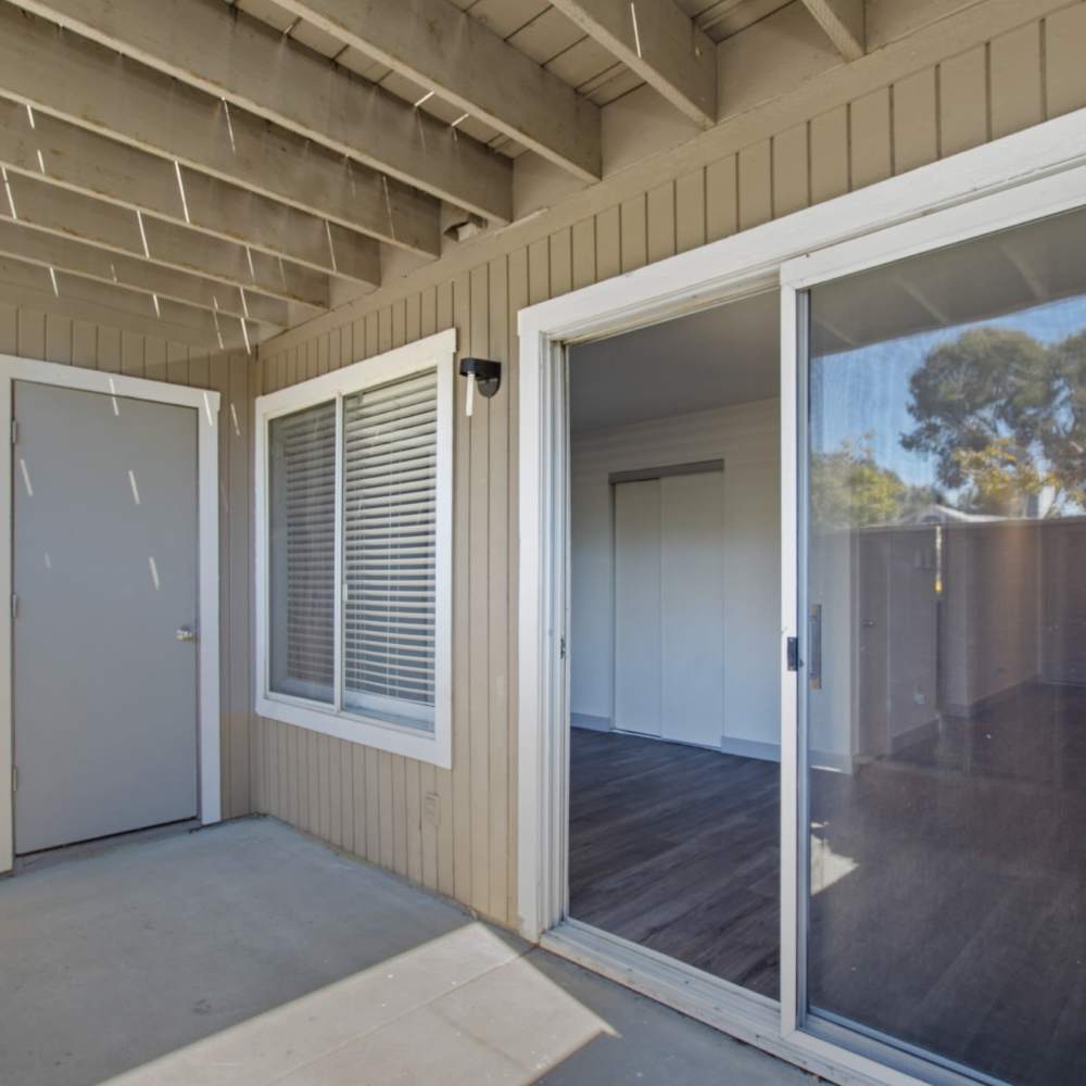 Private balcony view at Bay Village in Vallejo, California
