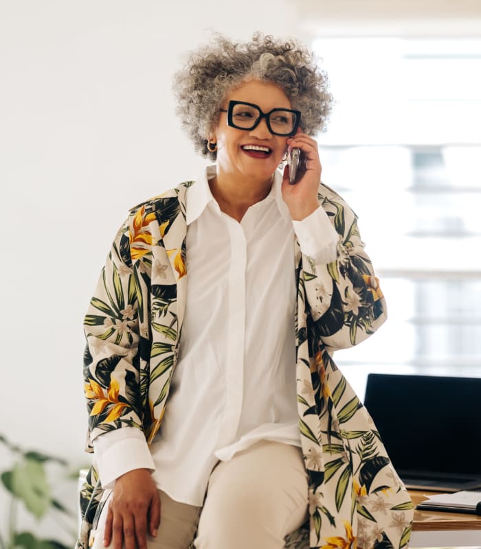 Woman on the phone at Case & Associates