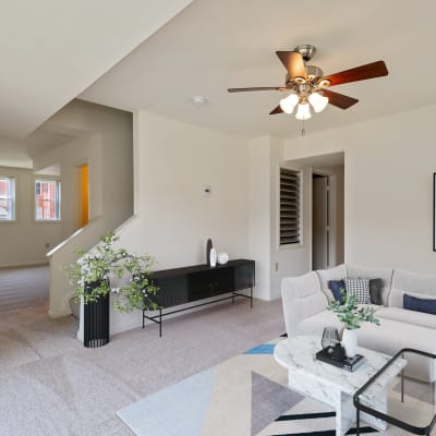 A furnished living room at Carpenter Park in Patuxent River, Maryland