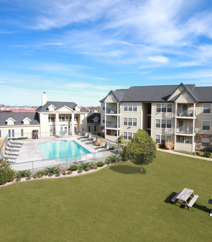 Exterior with pool to Remington Apartments in Amarillo, Texas