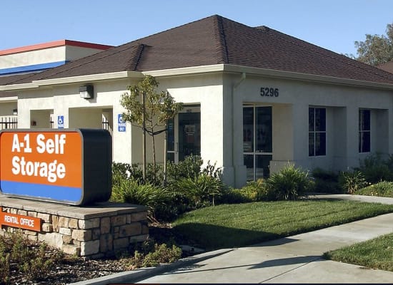 Front entry to A-1 Self Storage in Concord, California