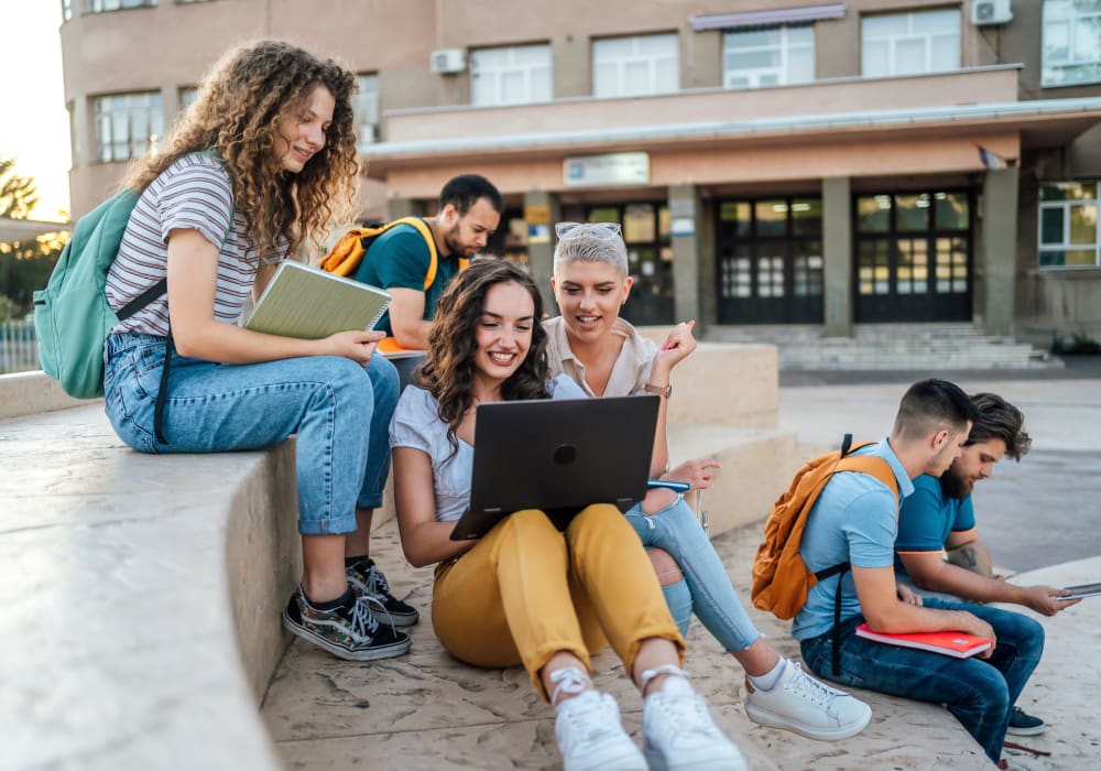 College students studying together near The Pacific and Malibu in Tucson, Arizona