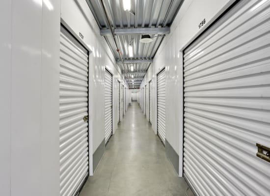 Clean hallways through self storage units at A-1 Self Storage in San Diego, California