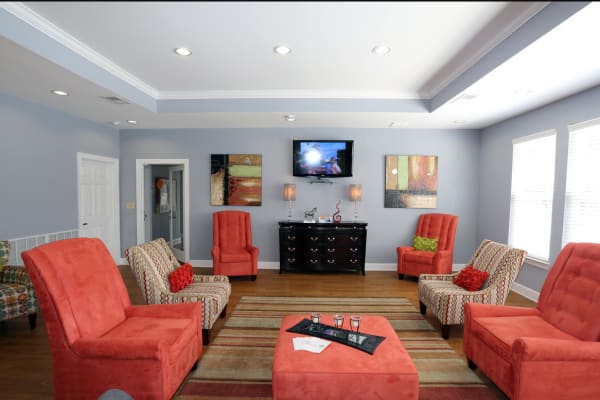 Well-lit living room at Woodside in Mobile, Alabama