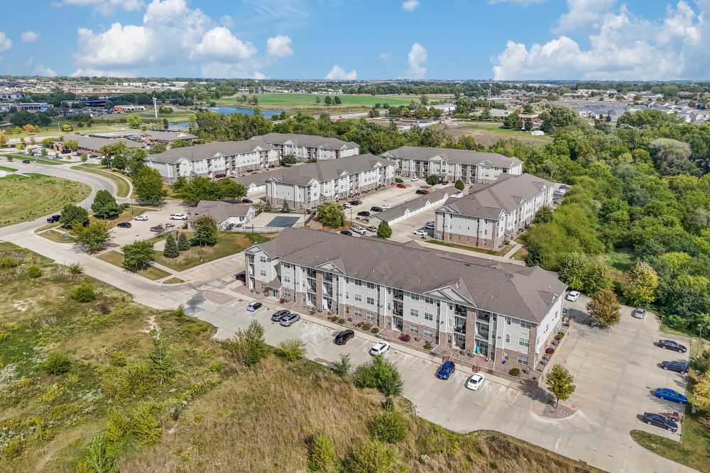 Aerial shot of property at Pointe 28 in Ankeny, Iowa