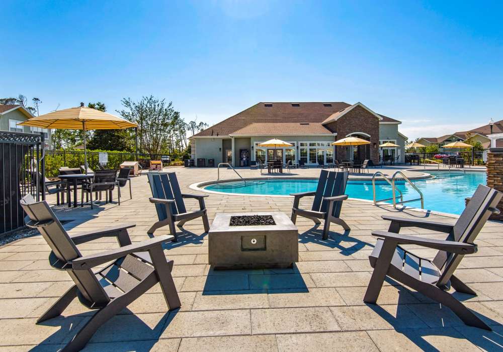 Firepit with chairs at Reserve at Northshore in Lynn Haven, Florida