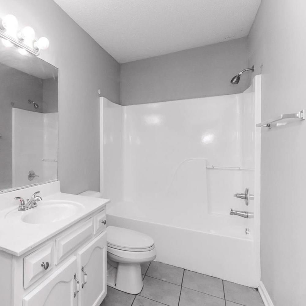Bathroom with bathtub and shower at The Oaks At Northshore in Chattanooga, Tennessee
