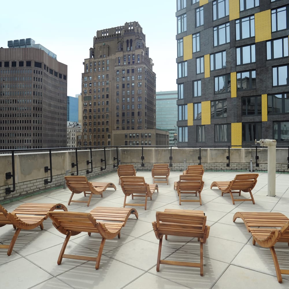 Rooftop deck at Twenty Exchange in New York, New York