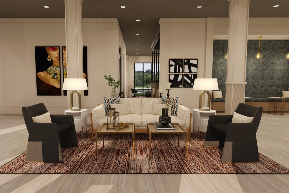 Lounge area at Main Street Vista in Holly Springs, North Carolina