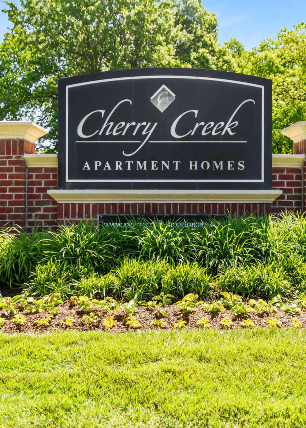 Signage of Cherry Creek in Hermitage, Tennessee