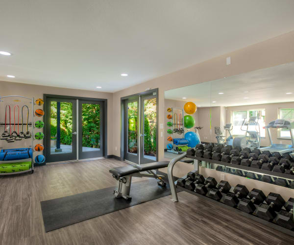 Superb fitness center at Karbon Apartments in Newcastle
