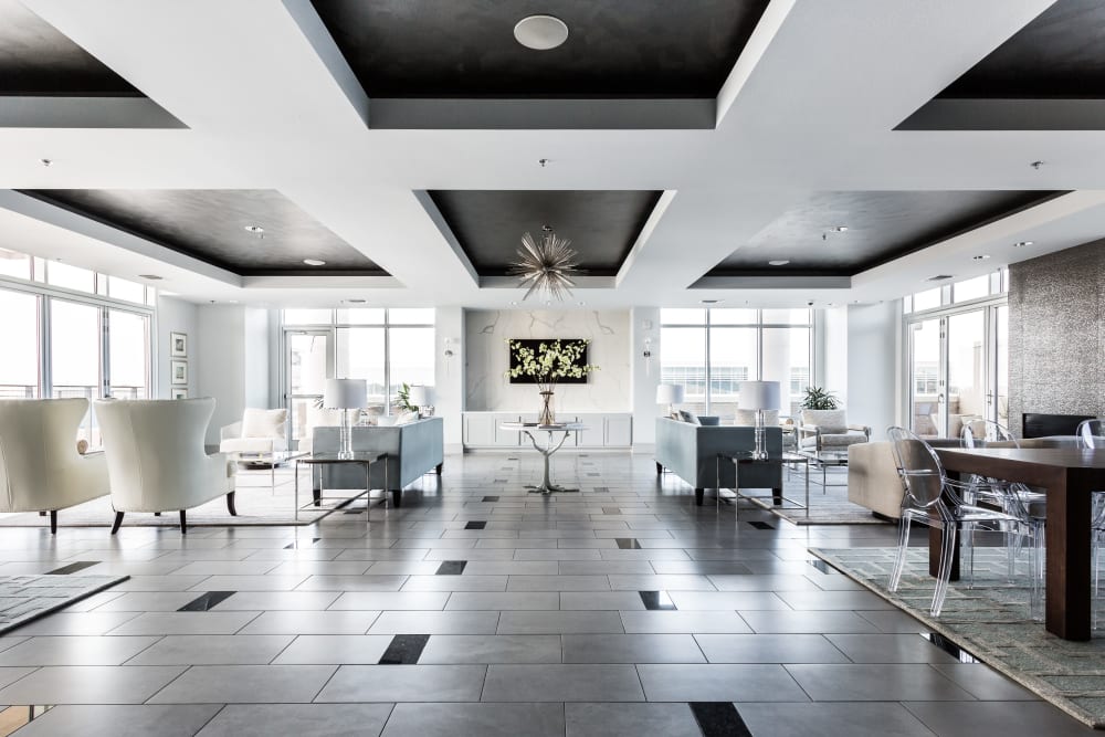 Stunning modern clubhouse at The Heights at Park Lane in Dallas, Texas