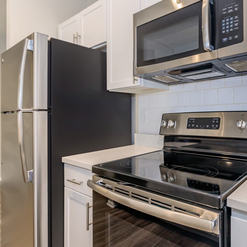 Stainless-steel appliances at The Dakota at Governors Ranch in Littleton,Colorado