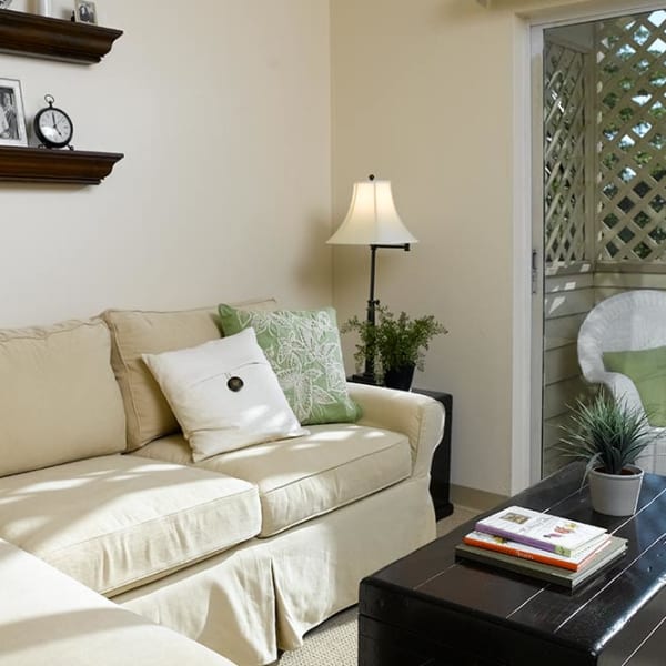 Resident living room at Meridian at Lantana in Lantana, Florida