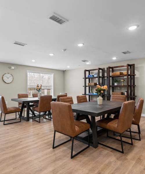 Seating area for residents at Millersview Crossing in Millersville, Maryland