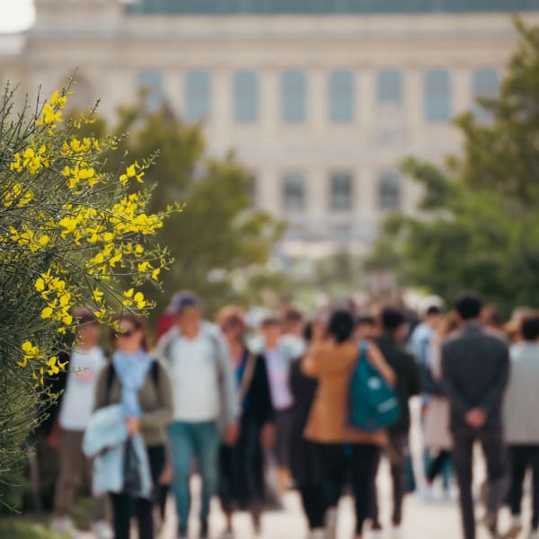  Students walking to class at The Quarters at Iowa City in Iowa City, Iowa